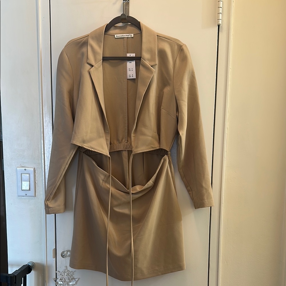Abercrombie & Fitch Tan Long Sleeve Mini Dress